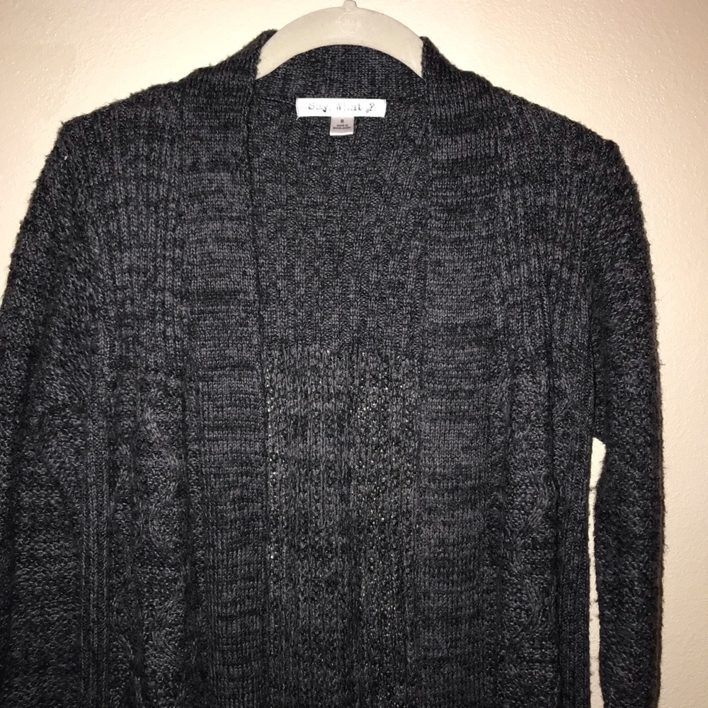 Dark Gray Sweater Cardigan